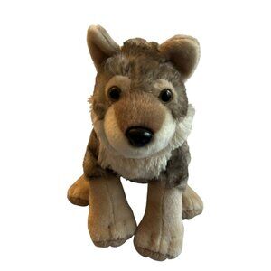 Wild Republic Plush Wolf Cub Stuffed Animal 11" Sitting 2016 realistic plush